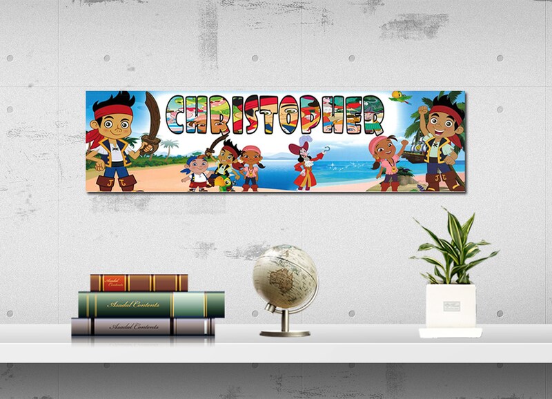 Jake and the Never Land Pirates - Personalized Poster with Your Name, Birthday Banner, Custom Wall Décor, Wall Art, 2